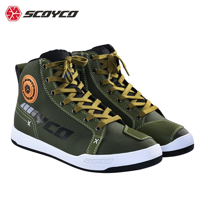 SCOYCO Motorcycle Shoes Breathable Anti-Slip Shockproof High Ankle Touring Racing Riding Boots for Men Women