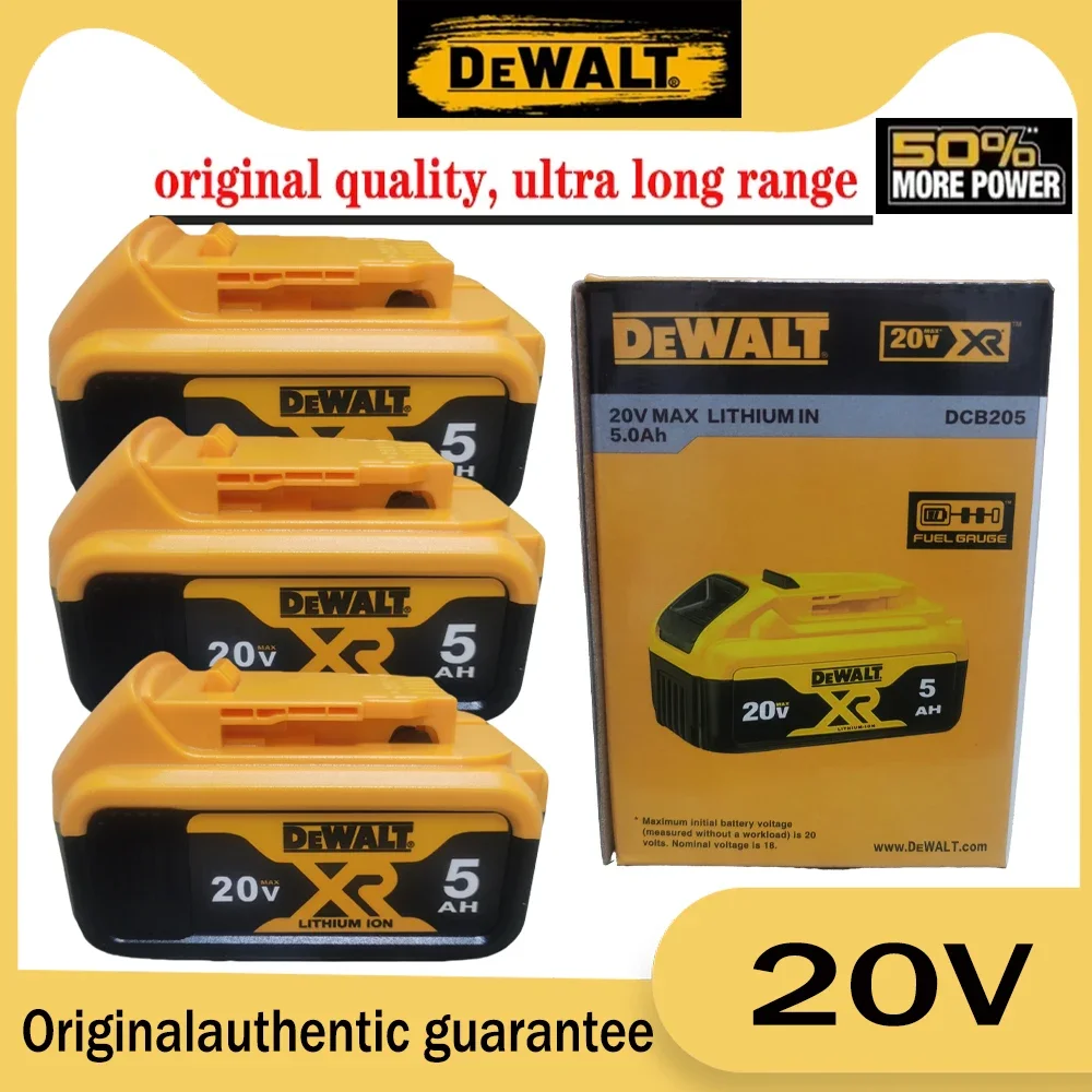 

100% original Dewalt 20V DCB200 rechargeable cordless electric wrench tool battery, low discharge, large capacity, more durable