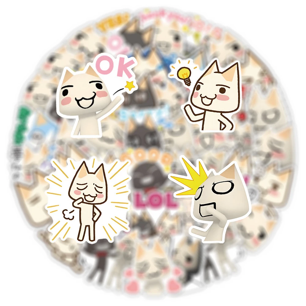 

10/30/50pcs Funny Toro Inoue Cat Cartoon Stickers Cute Anime Graffiti Decals DIY Phone Luggage Laptop Diary Decoration Sticker