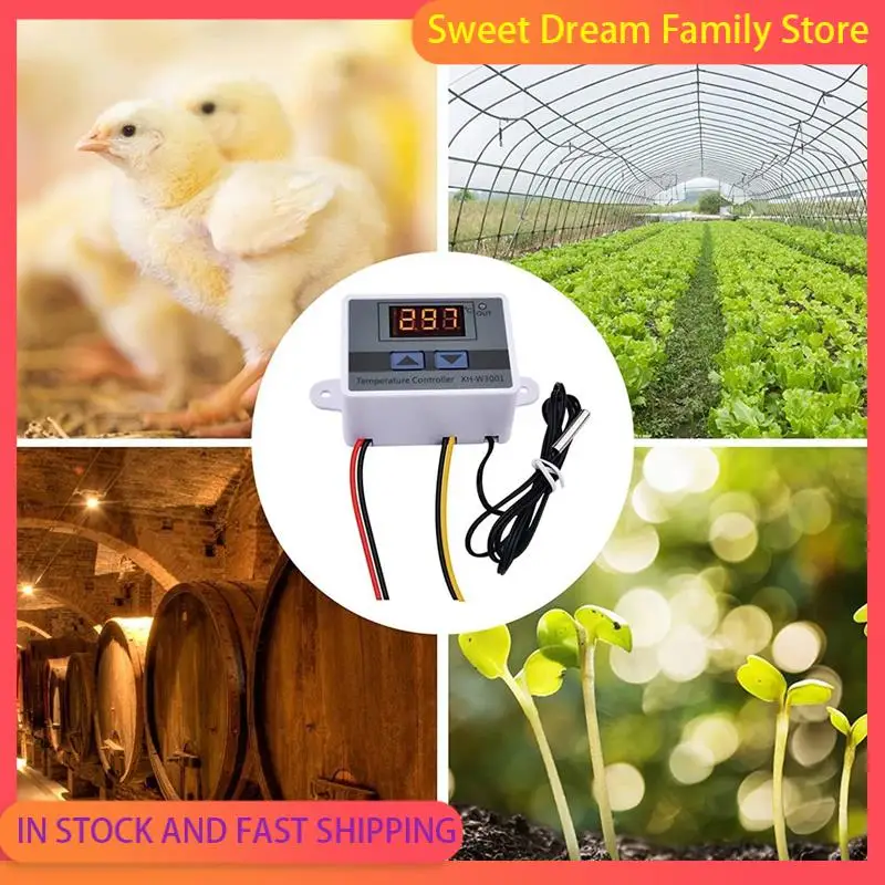 

SDFC-2Pcs XH-W3001 Контроллер температуры Pid с датчиком AC110V-220V Термостат Переключатель температуры Отопление Охлаждение