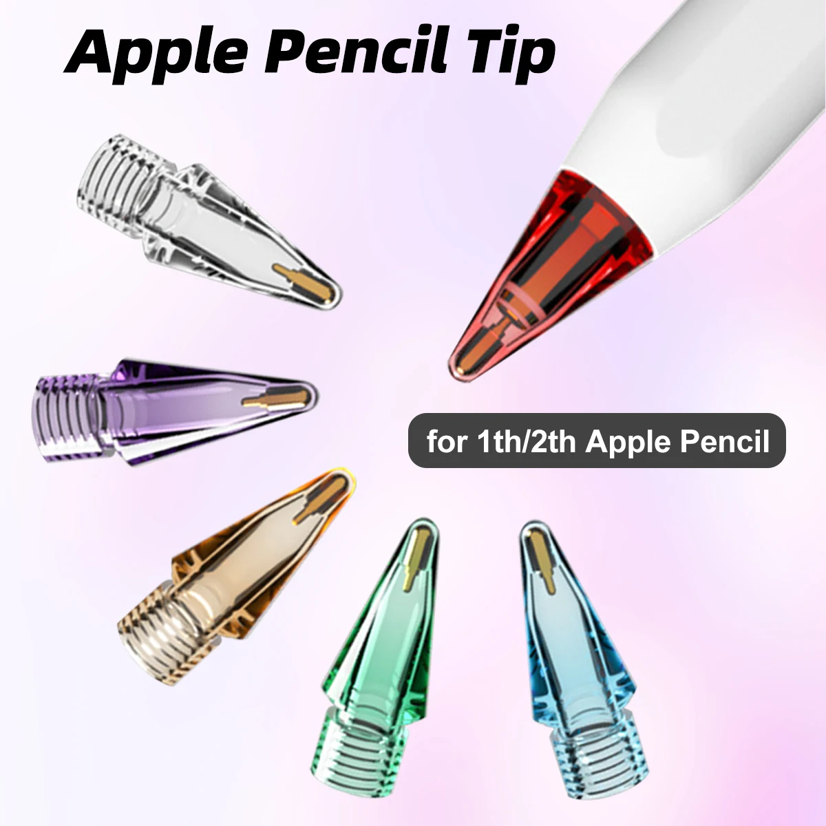 Ponta de substituição colorida para a ponta de lápis de maçã ponta de reposição para o lápis de maçã 1st 2nd generation para a pena de maçã 2nd nib caneta stylus ponta