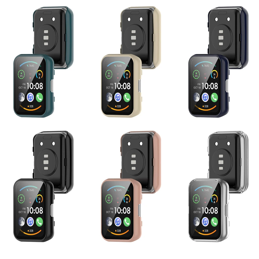 BEHUA สมาร์ทนาฬิกาป้องกันกรณีและฟิล์มสำหรับ Huawei นาฬิกา2 Fit Fit2 PC เต็มรูปแบบป้องกัน Cover Shell กรณี