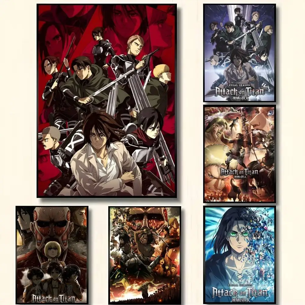 Hot Anime A-Attack on Titan Posters High Quality Self-adhesive Wall Art Decorations Color Prints Sticky