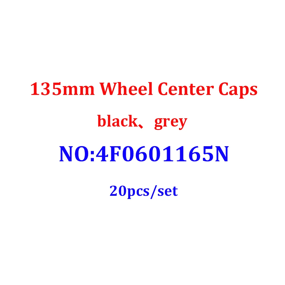 20pcs 135MM Car Wheel Center Cap Hub Covers Badge For 4F0601165N 8R0601165 For A3 A4 A5 A6 A7 A8 S4 S6 Q3 Q5 TT B5 B6