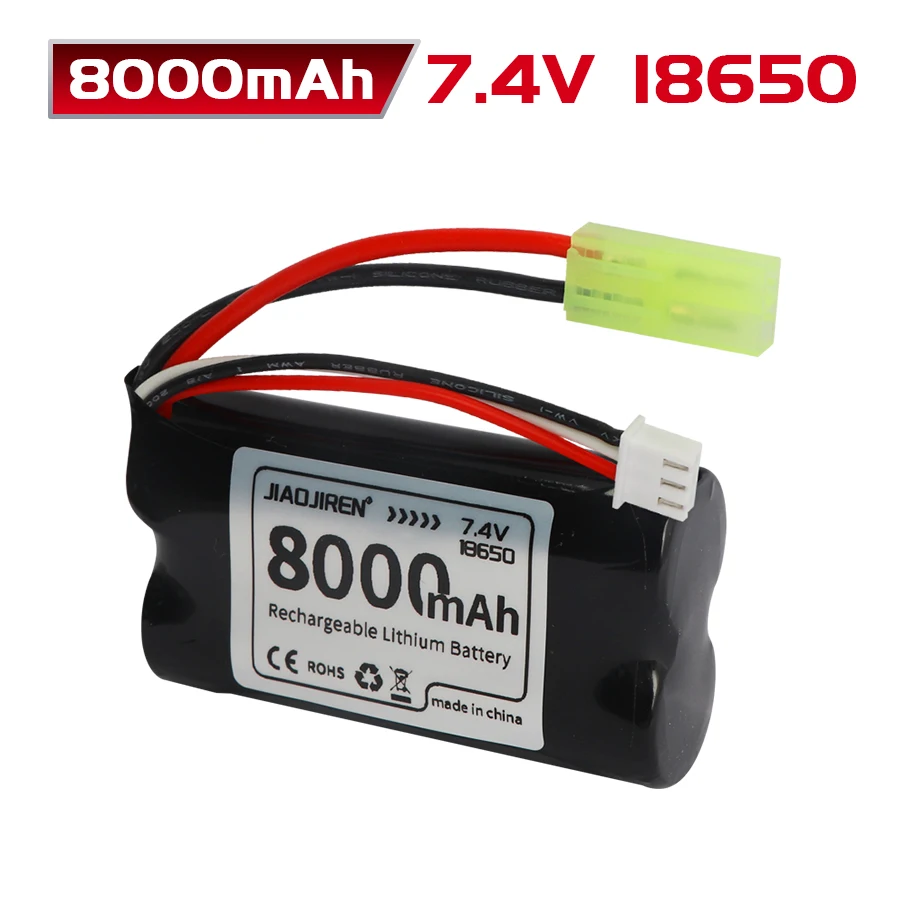 7.4V high capacity battery 7.4V 8000mah 18650 Lipo Battery for Q46 Wltoy 10428 12428/12423 X9115 144001 RC Car Spare Accessories