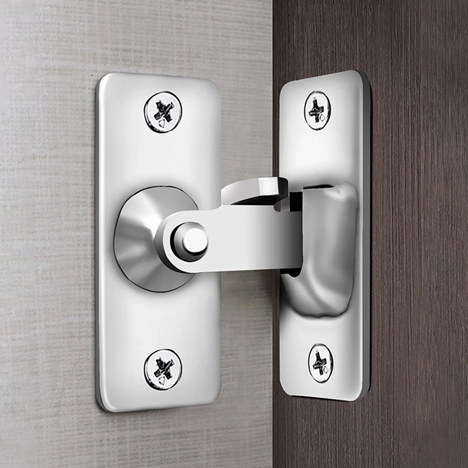 

1Pcs Stainless Steel 90 Degree Door Latch Durable Safety Lock Bolt for Household Indoor Outdoor Rust-Proof Anti-Theft Use