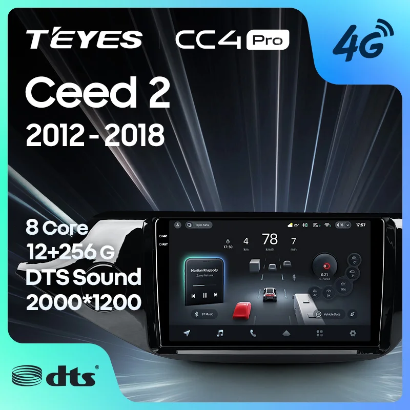 TEYES CC4 PRO For Kia Ceed Cee'd 2 JD 2012 - 2018 CarPlay Android Auto 2DIN Autoradio Radio Multimedia Stereo