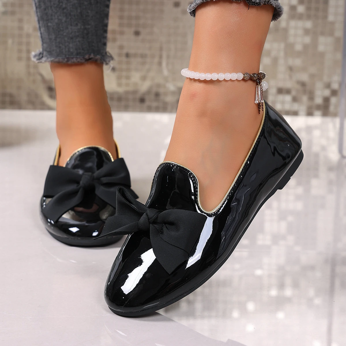 

Fashionable New Comfortable Flat Bottomed Women's Shoes Spring Autumn Elegant Sexy Solid Color Round Toe Low Heel Casual Shoes