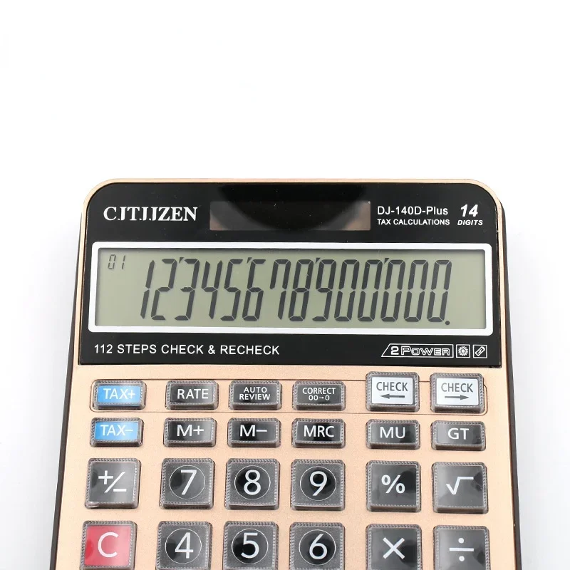 Calculadora científica de 14 dígitos, bateria solar aa, energia dupla, calculadoras de uso geral, programador, material de papelaria de escritório