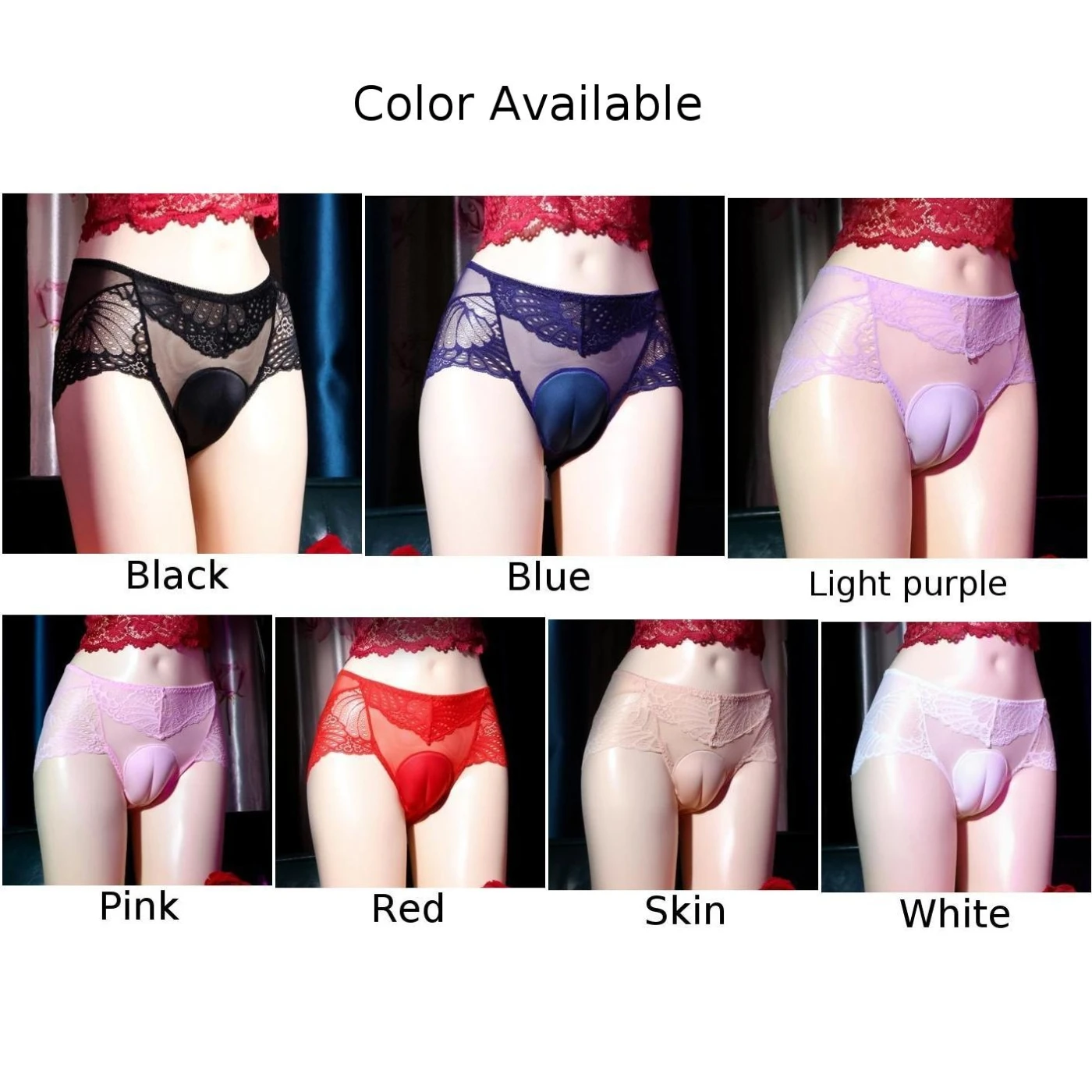 Men Fake Pussy Hiding Gaff Panties Crossdress Shaping Briefs Sissy Underwear Thin Lace See Through Underpants Seductive Knickers