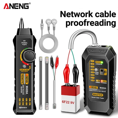 ANENG 스마트 네트워크 케이블 테스터, RJ45 RJ11 LAN 케이블 테스터, 와이어 트래커, 리시버 네트워크 수리 전기 도구, M469A  Best5