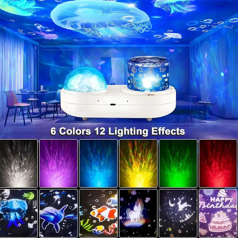 Soft Lighting Star Projector Lamp Delicate Appearance Dreamy Starry Sky Night Light Warm Ambient Flowing Wave Pattern Projector
