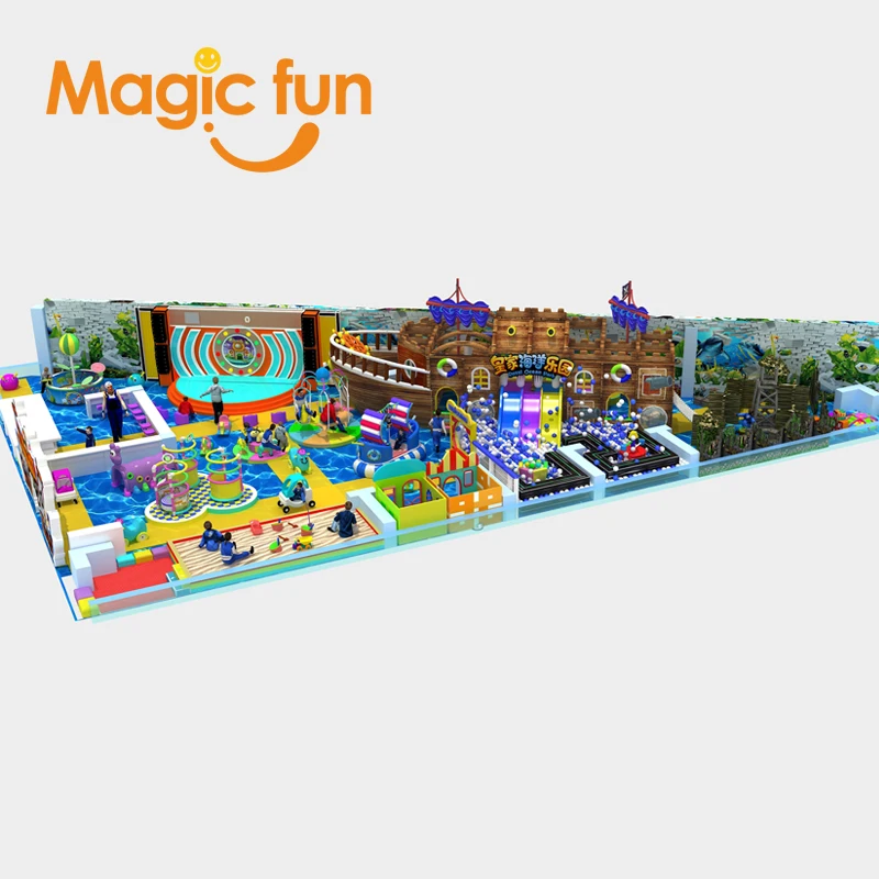 Amusement Park Plastic Slides Ride On Ball pools slide Kids play center Indoor soft play equipment