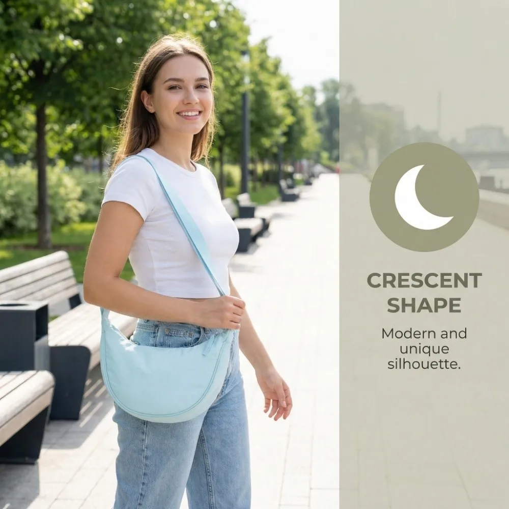 

Портативная нейлоновая сумка-хобо большой вместимости, сумка-пельмень, наплечная сумка, однотонная сумка-мессенджер через плечо, женская сумочка