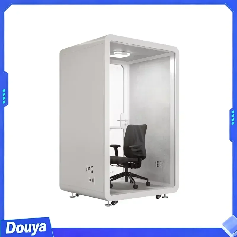 PYinC Single Private Work Movable Office Pod Silent Soundproof Computer Desk with Private Space