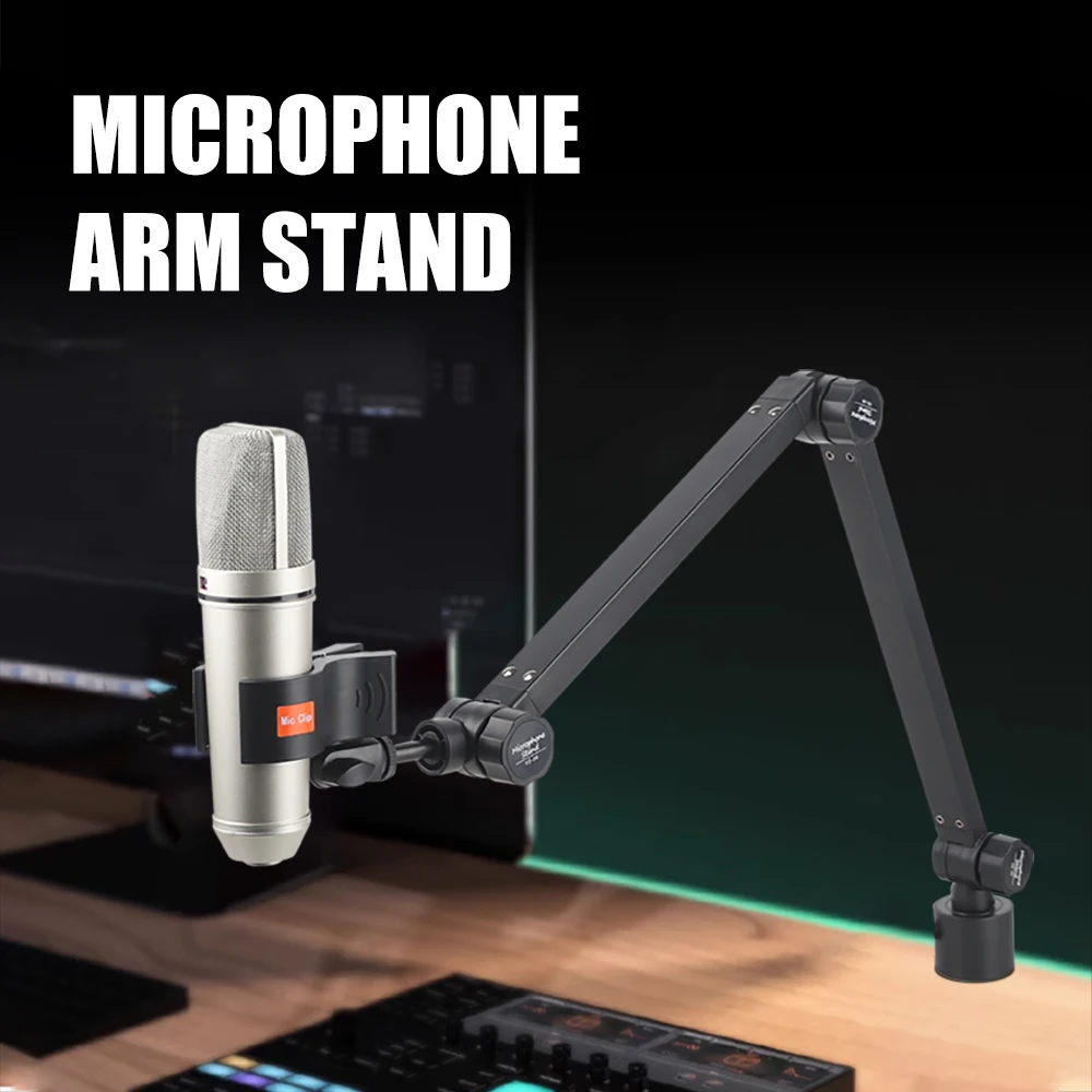 Microphone Arm Stand-Heavy Duty Boom Arm Suspension Scissor Adjustable Mic Stand with Desk Mount for Recording Gaming,Podcasting