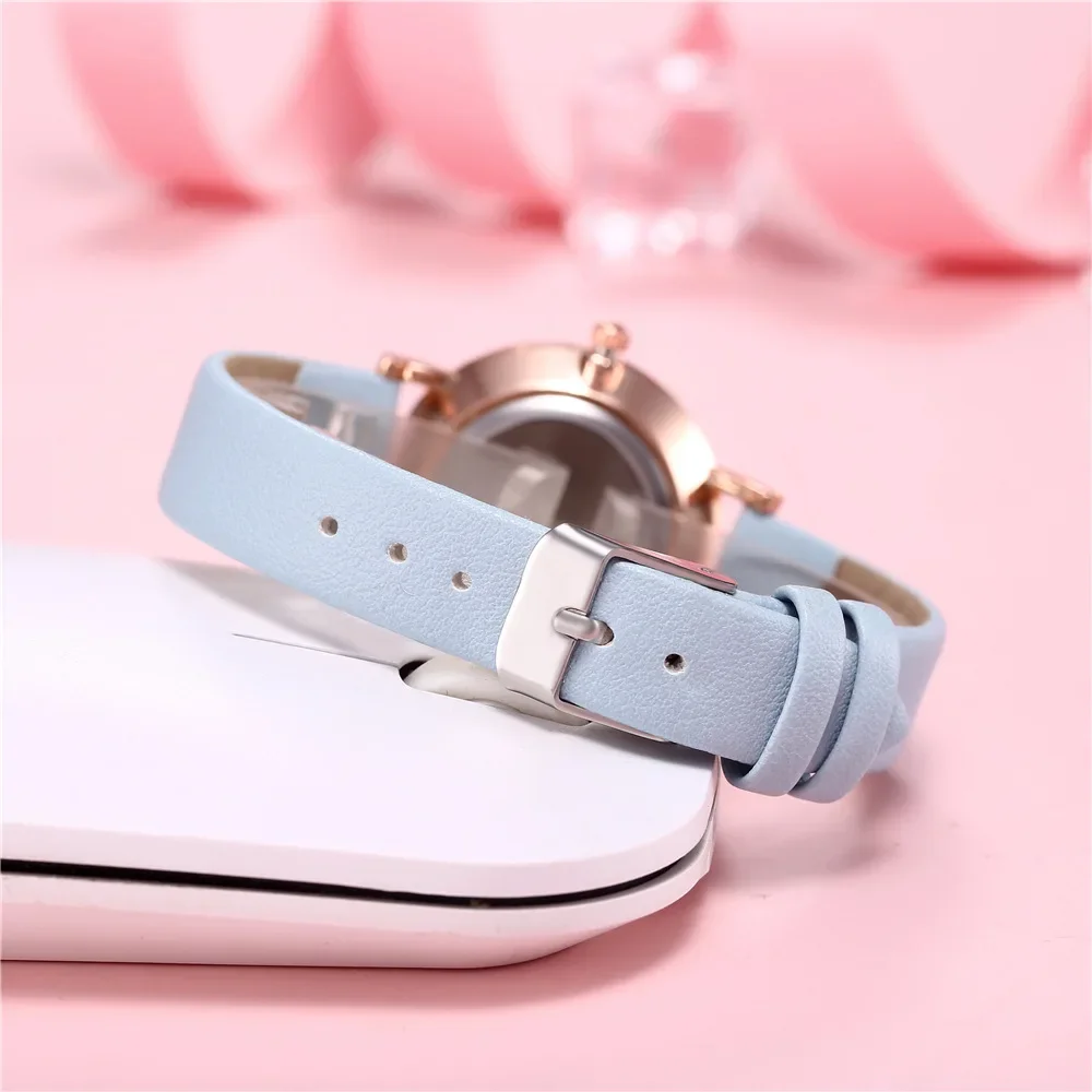 Trendy Dames Polshorloges Lichtgevende Vrouwen Eenvoudige Horloges Casual Lederen Band Quartz Horloge Klok Montre Femme Relogio Feminino