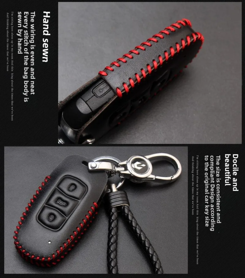 For 2023 Geely GEOME Mini Key Cover Leather Chinese New Year Version GEOME Car Key Powder Women's Key Bag Keychain Modification