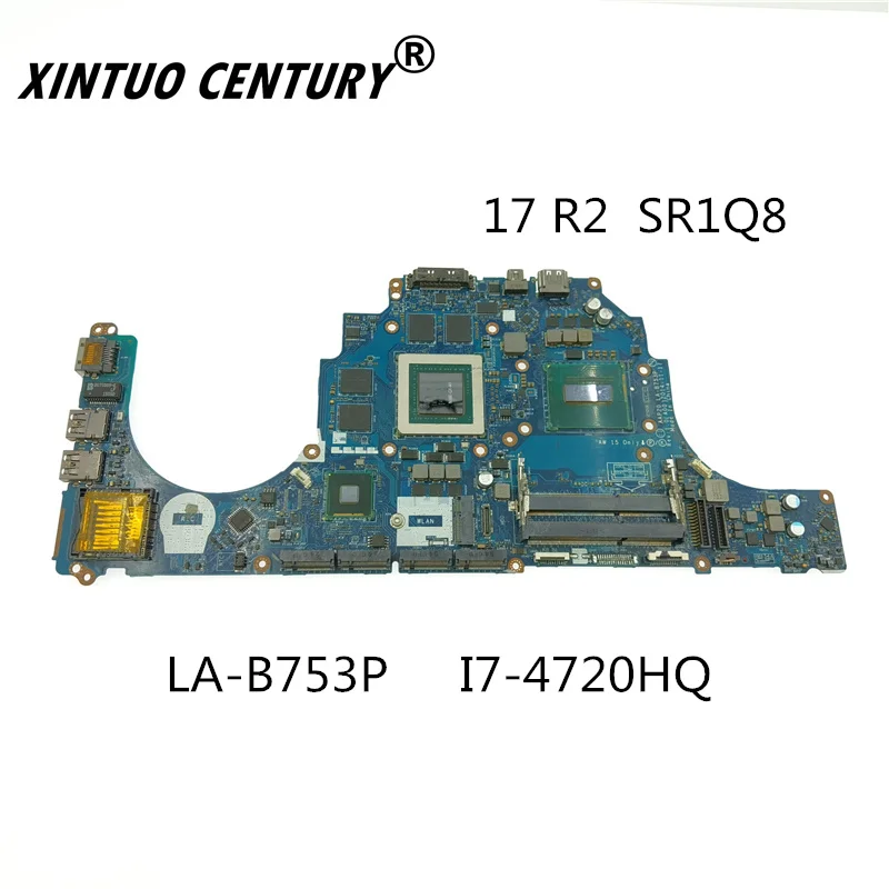 

CN-0G6V0K 0G6V0K G6V0K LA-B753P For DELL 15 R1 17 R2 motherboard With SR1Q8 i7-4720HQ CPU GT970M 100% working well