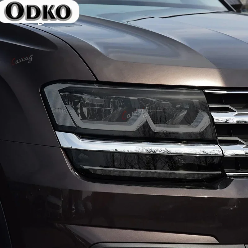 Car Headlight Protective Film Headlamp Transparent Black TPU Sticker For Volkswagen VW Atlas Teramont 2017 2018 2019 Accessories