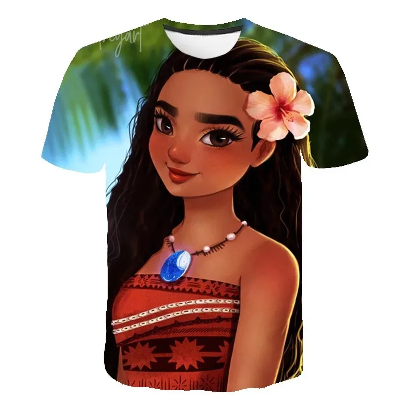 Moana 3D Printed Children\'s T-shirt Fashion Cute Cartoon Girl T-shirt