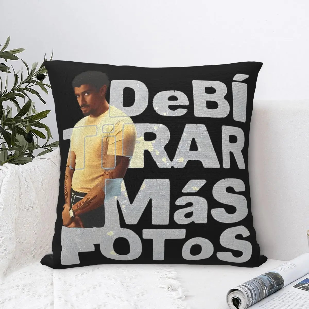 

Bad Bunny Debi Tirar Mas фото ретро наволочка двусторонняя печать полиэстер наволочка украшения наволочка