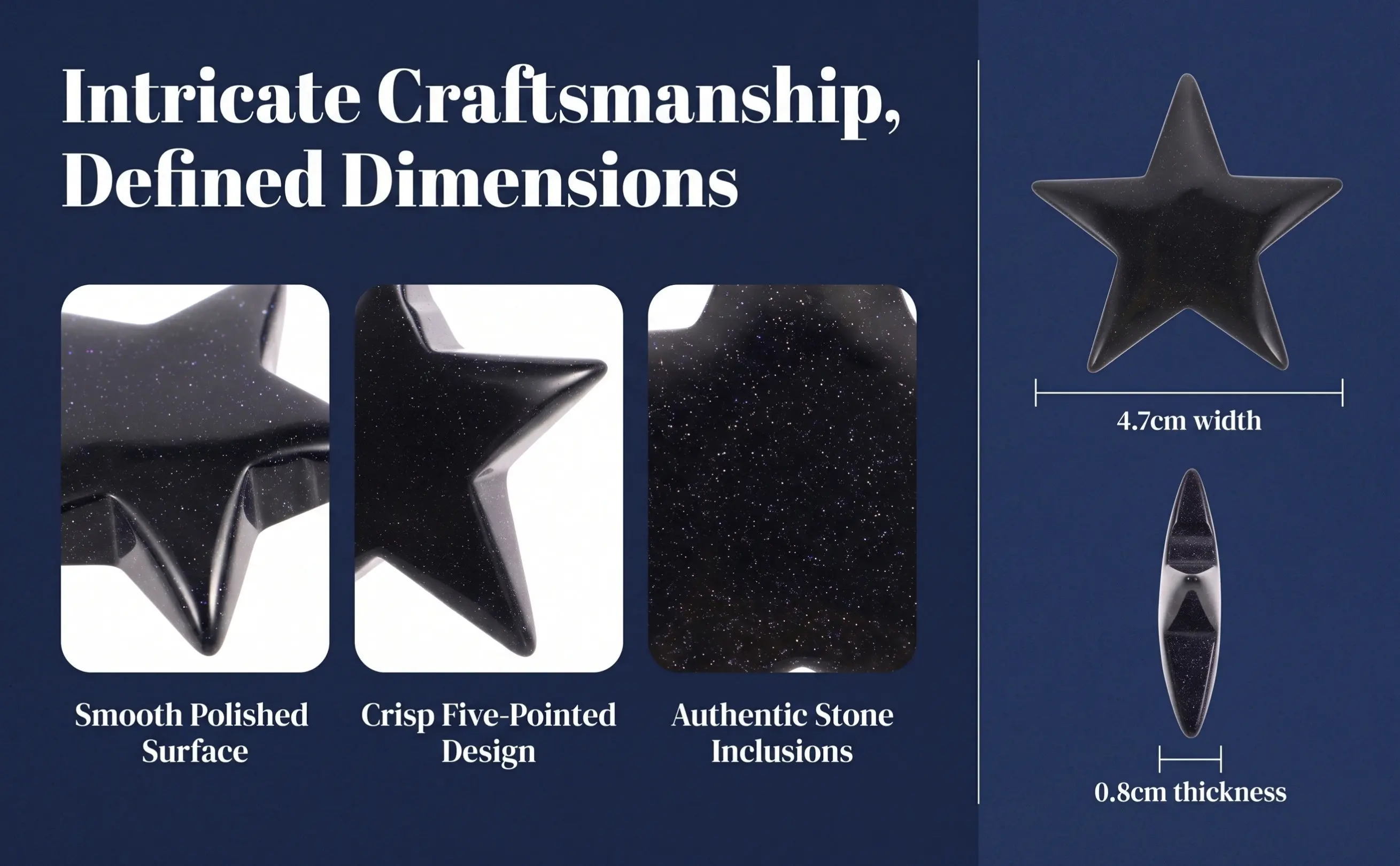 Star Shaped Pentagram Stone Polished Decorative Natural Stone Adornment Home Decor Desktop Meditation Craft Supplies