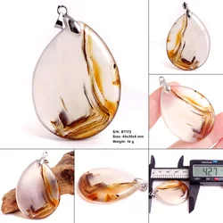 Fashion Jewelry Natural Dendritic Moss Agate Onyx Necklace Pendants Gemstone Slide Pendant Healing Reiki Men Woman's Gift BT170