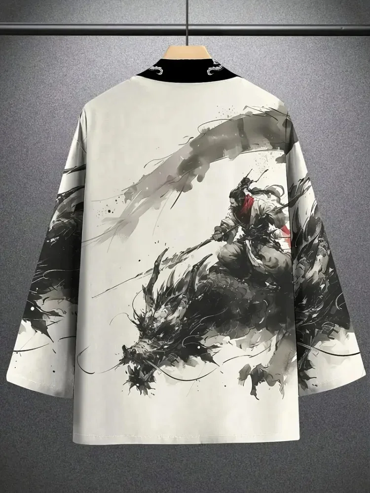 Yokai Kimono Men Dragon Oni Hannya Tattoo Japanese Vintage Art 3D Printed Lightweight Short Sleeve Trendy Stylish Comfy Realm
