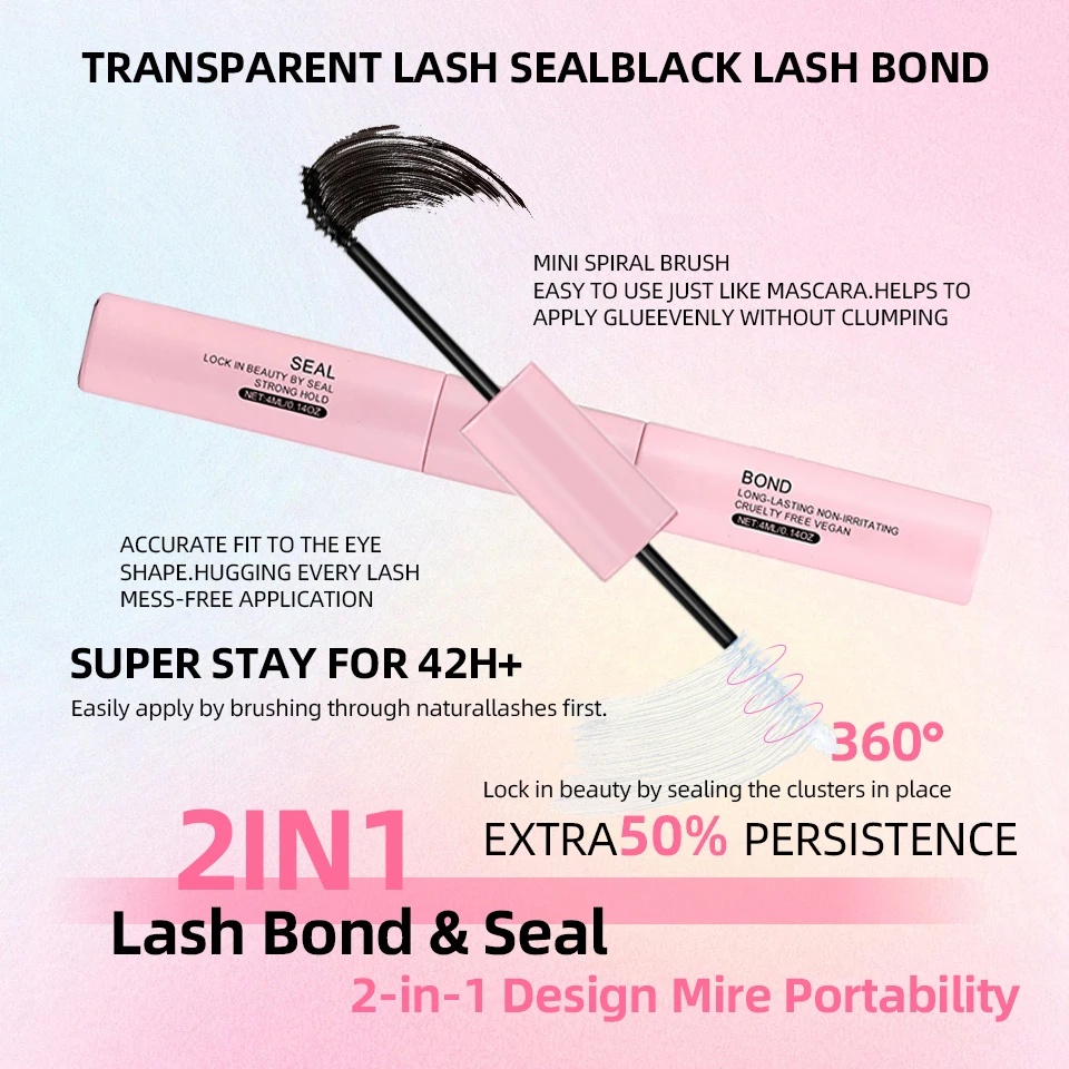 Kit de extensión de pestañas 640 Uds 304050D grupos de pestañas D Curl 8-16mm Kit de pestañas individuales con unión y sello, pinzas y cepillo