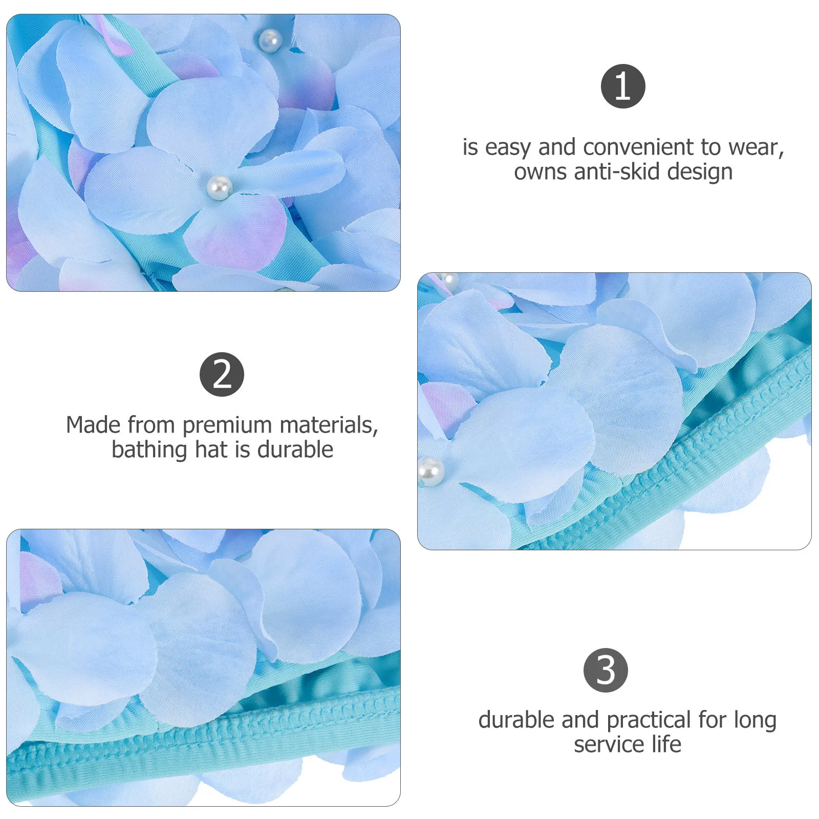 Floral Swim Cap Women Reusable Swimming Hat for Bathing Long Hair Protection Stretchy Wear-Resistant Swim Cap Swimming Hat Women