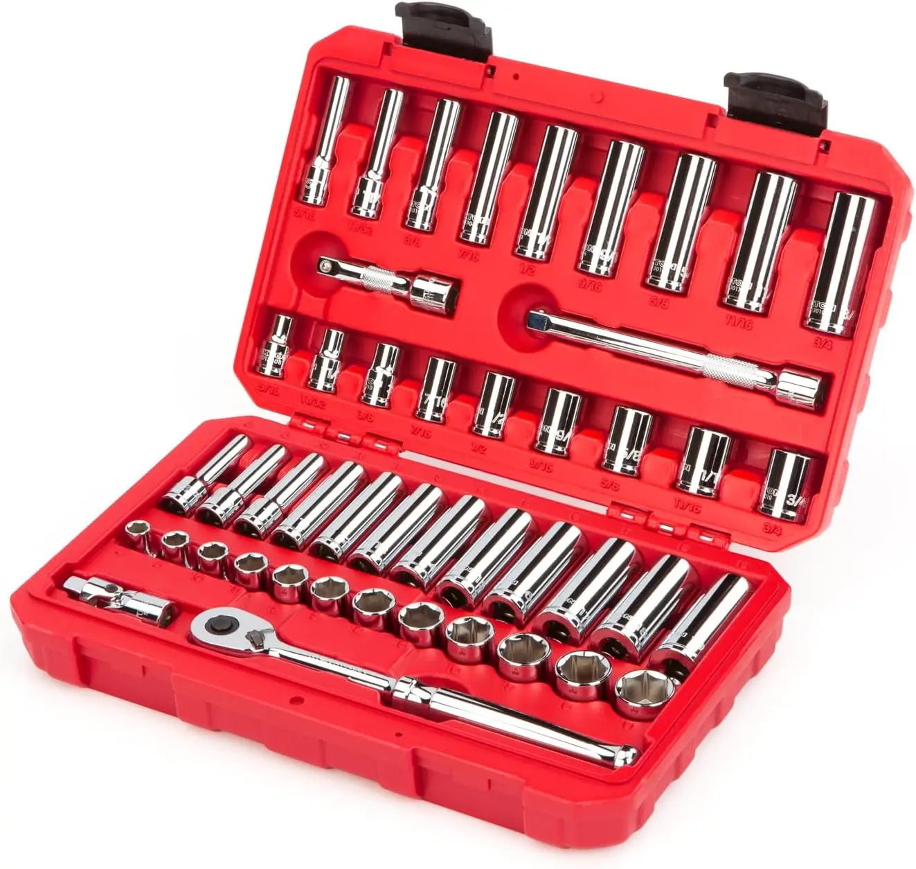 3/8 Inch Drive 6-Point Socket and Ratchet Set, 46-Piece (5/16-3/4 in., 8-19 mm) | SKT15301