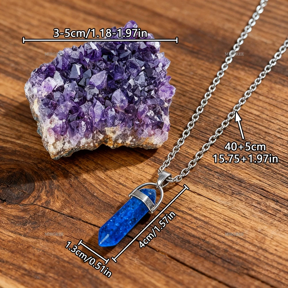 2 قطعة مجموعات الجمشت الطبيعية و قلادة اللازورد مجموعة ، ديكور المنزل بلورات الشفاء ، الهدايا الروحية لعشاق الكريستال #6