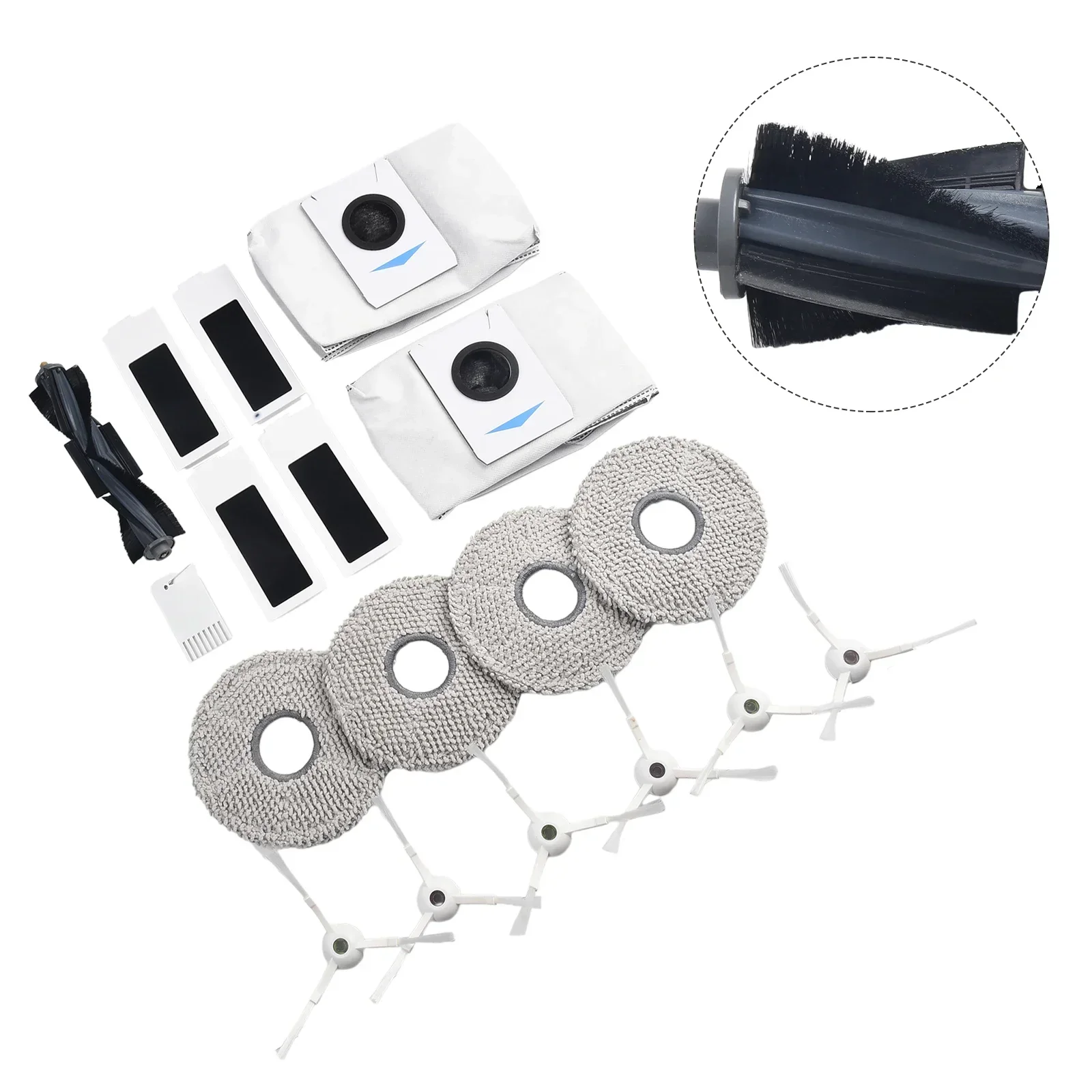 

Vacuum Kit Side Brush Filter Replacement Spare Parts Vacuum Cleaner Accessories Dust Bags Main Brush Mop Cloth