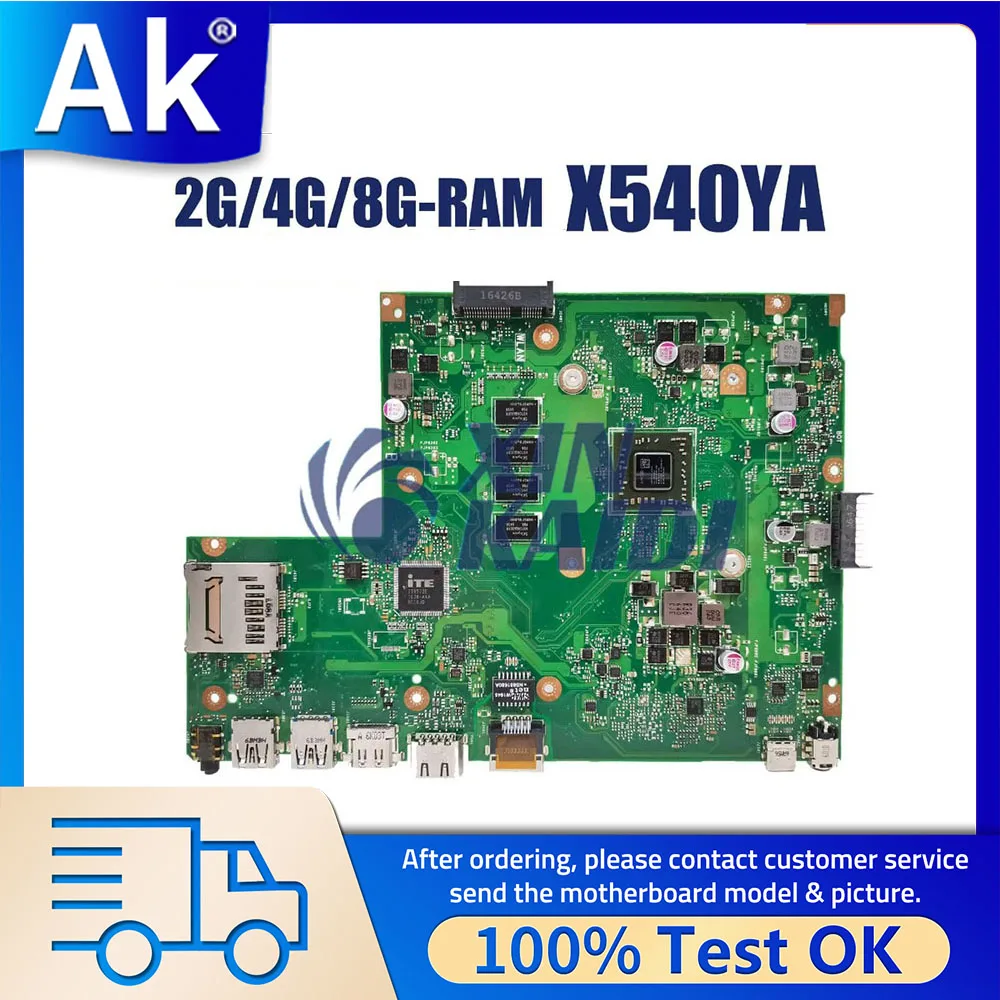 

Notebook Mainboard For ASUS Vivobook R540YA X540YA F540YA A540YA D540YA laptop motherboard E1 E2 A6-7310 A8-7410U 2G 4G 8G-RAM