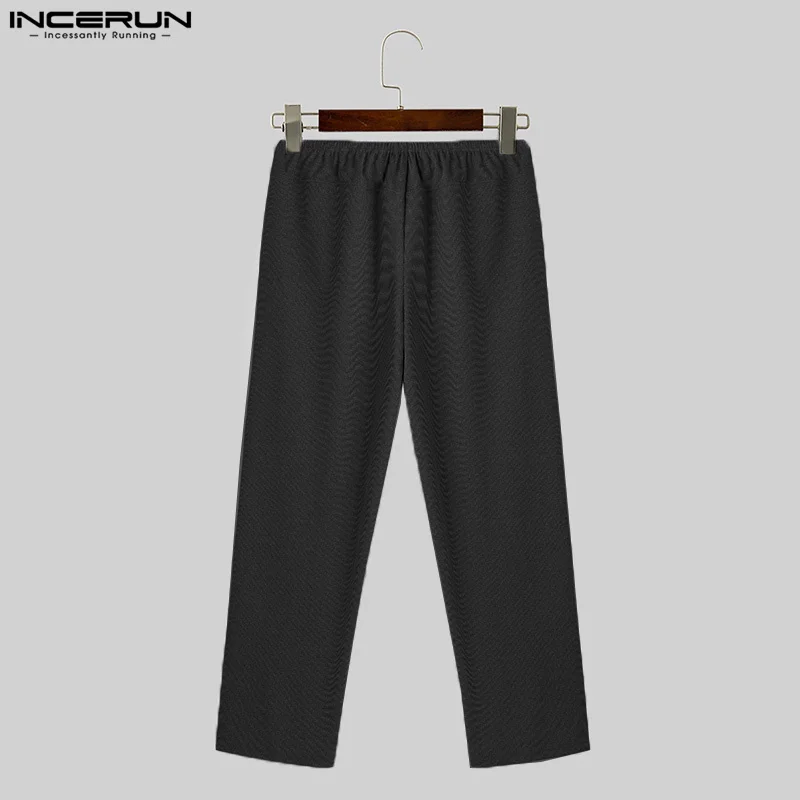 2024 Men Pants Solid Color Joggers Drawstring Comfortable Casual Trousers Men Homewear Fashion Leisure Long Pants S-5XL INCERUN