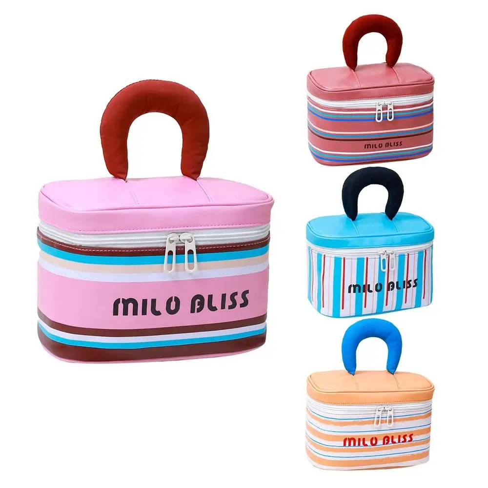 

Multifunctional Creative Cosmetics Storage Bag Portable with Handle Handheld Makeup Bag Zipper INS Cosmetic Case Women