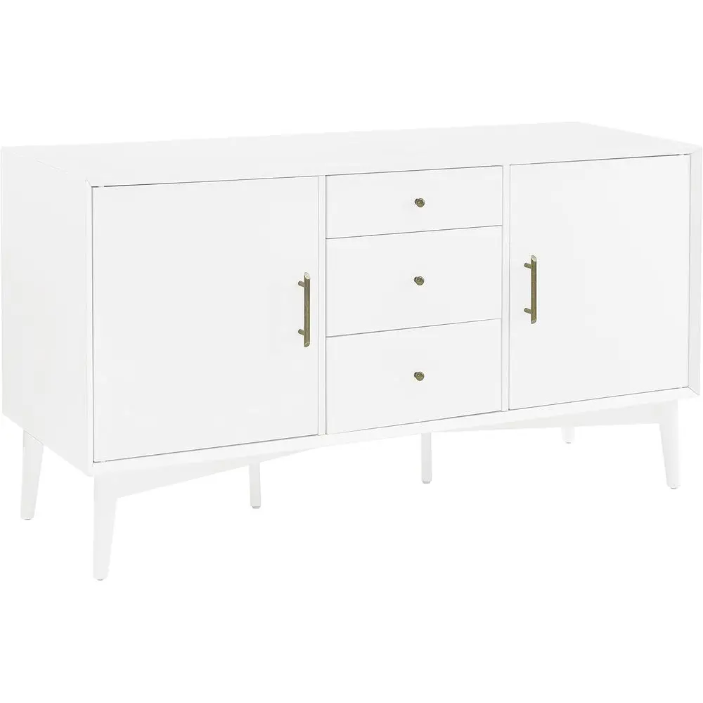 

White Contemporary Sideboard with Storage, Landon Century Buffet Cabinet