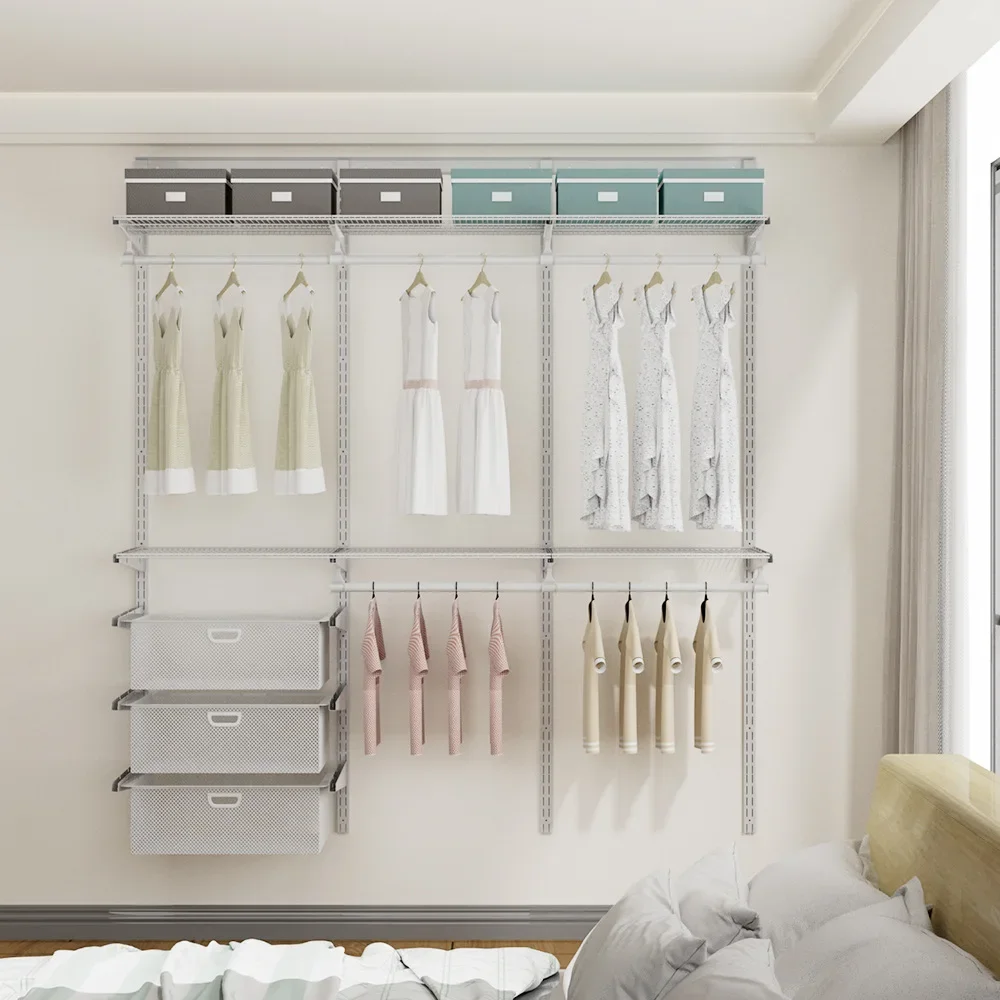 Metal Cloakroom Shelf Group Open Wall Mounted