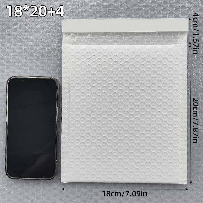 20 Buah 18X20Cm Amplop Gelembung Penyerap Guncangan Putih Amplop Empuk Yang Dapat Diandalkan untuk Botol Kaca Dekorasi Paket Halus