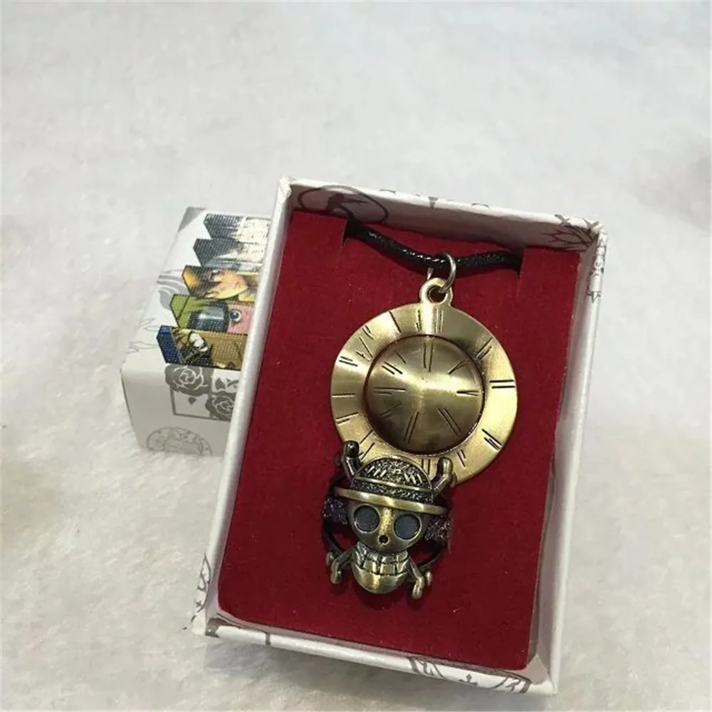 2pcs/set Anime One Piece Monkey D Luffy Roronoa Ace Nami Action Figure Model Kids Toys Doll Cosplay Necklace Rings Pendants Gift