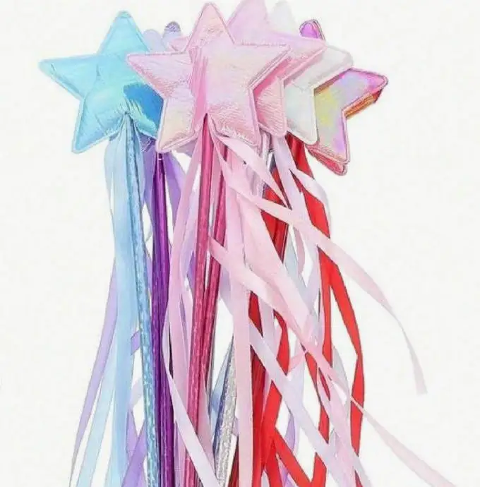 Varita mágica de princesa 1/5, varita de hada con estrella brillante, recuerdo de fiesta, material de PVC (color aleatorio)