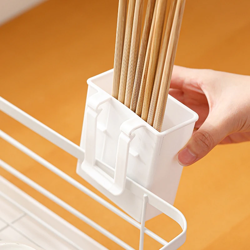 Kitchen Plastic Chopsticks Holder Wall Hanging Cutlery Drainage Basket Storage Box Kitchen Tableware Holder Spoon Drain Basket