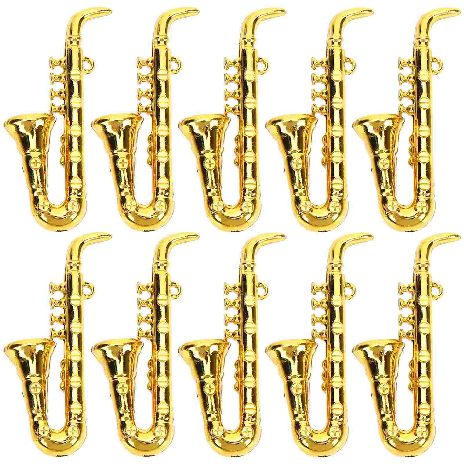 10 Pcs Musical Instrument Model Mini Things Alto Saxophone Trumpet Toy Miniature for Crafts Toys Decor Instruments Gift