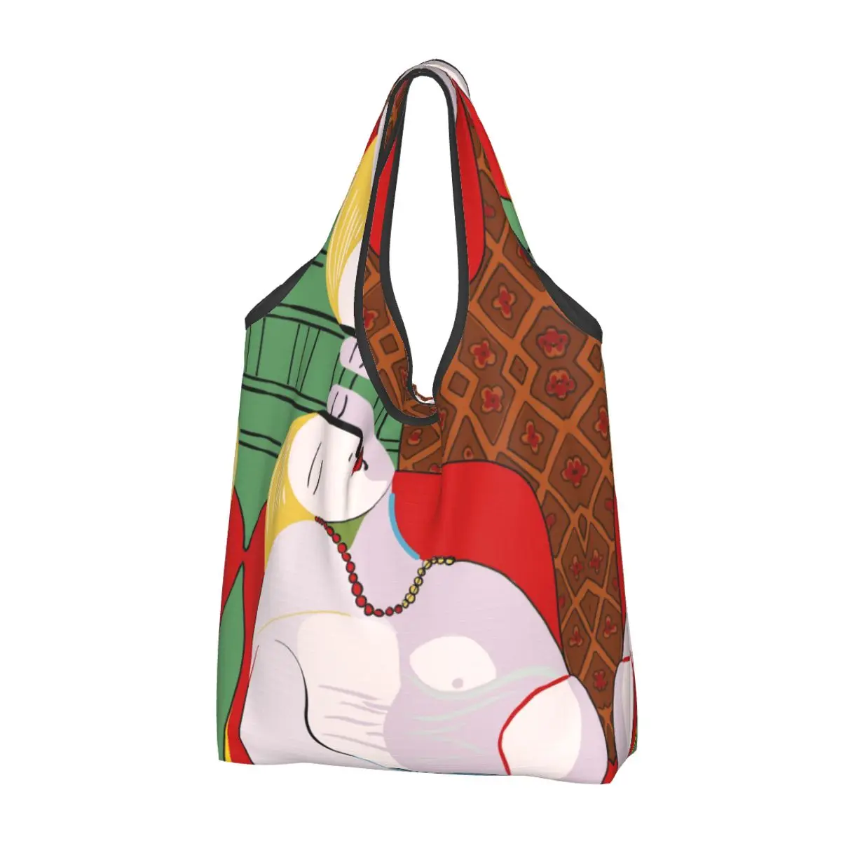 Picasso's Dream Groceries Tote Shopping Bags Women Cute Pablo Picasso Shoulder Shopper Bags Large Capacity Handbag