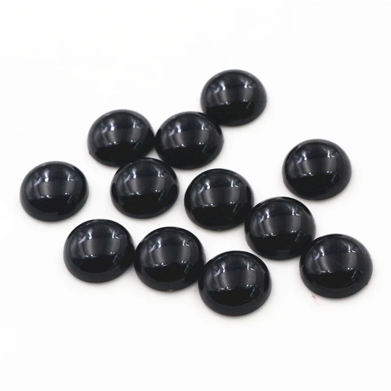 

New Fashion 40pcs 12mm Black Color Flat Back Resin Cabochons Cameo G1-16