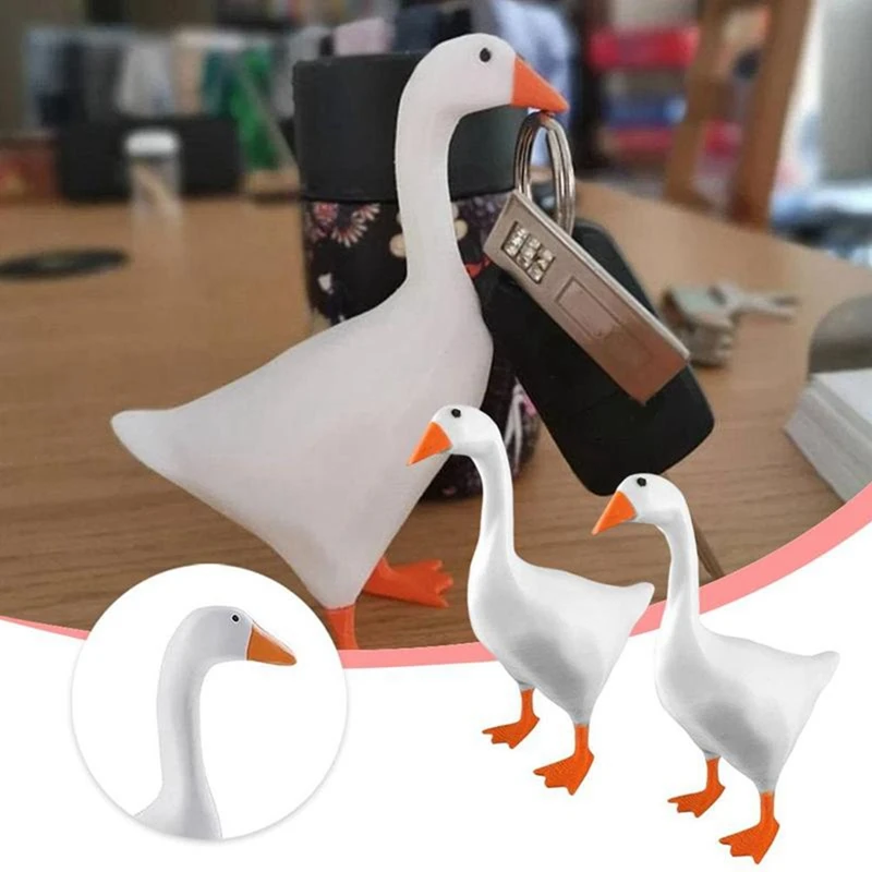 2 PCS Magnetic Goose Key Holder Cute Home Decor Kawaii Room Office Table Desk Decor Aesthetic Funny Sculpture Bedroom Decor