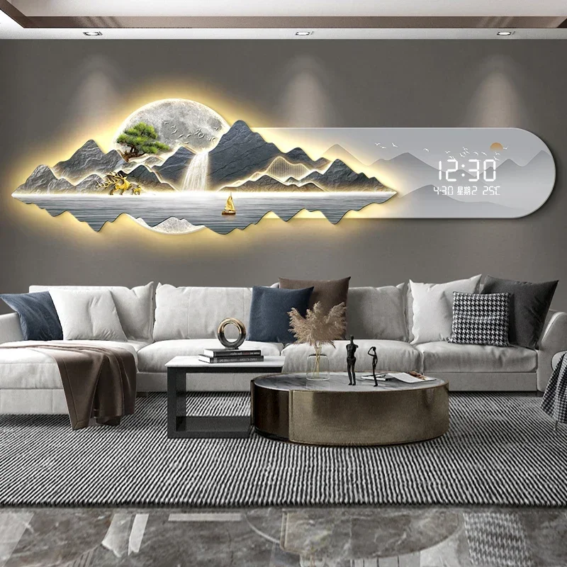 Led Large Wall Clock Digital Display Living Room Wall Art Creative Mural Clocks Bedroom Watches Aesthetic Modern Home Decoration
