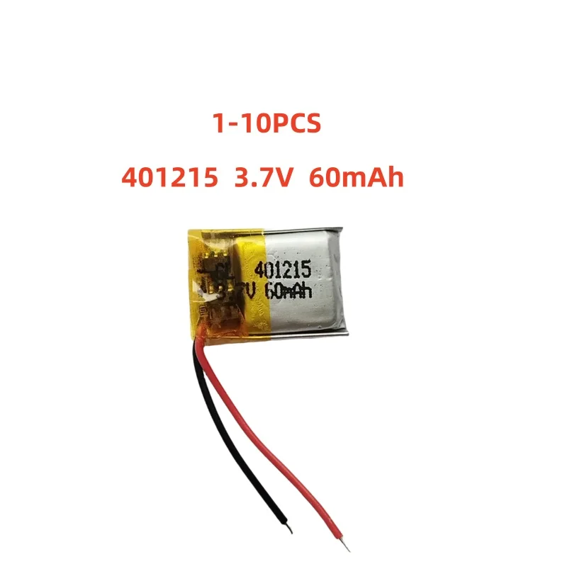 401215 3.7V 60mAh Small Size Lipo Rechargeable Battery Lithium Polymer For MP3 Bluetooth MID headset headphone video pen