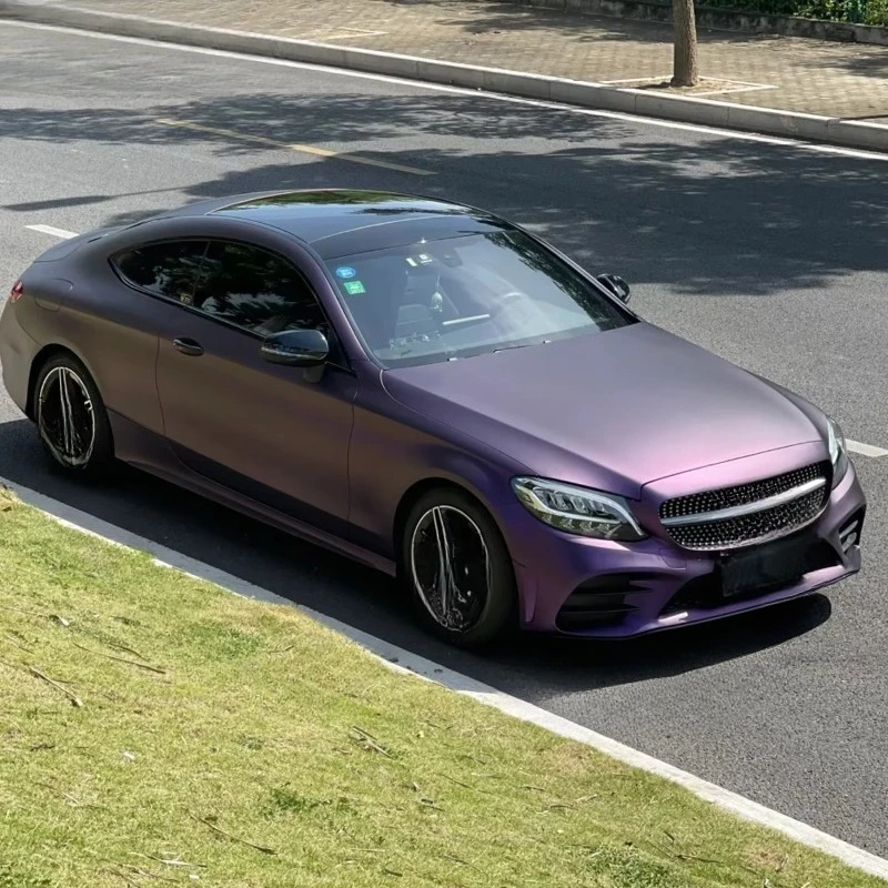 High Quality TPU PPF Car Vinyl Wrap Sticker Roll Free Samples Satin Matte Black and Purple Paint Protection Film
